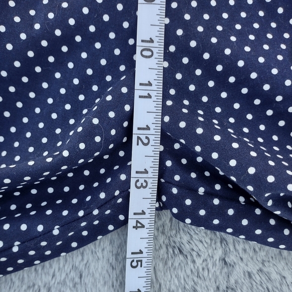 Knight's Ltd Polka Dot High Waisted Cotton Pants Blue & White Medium - Picture 9 of 12